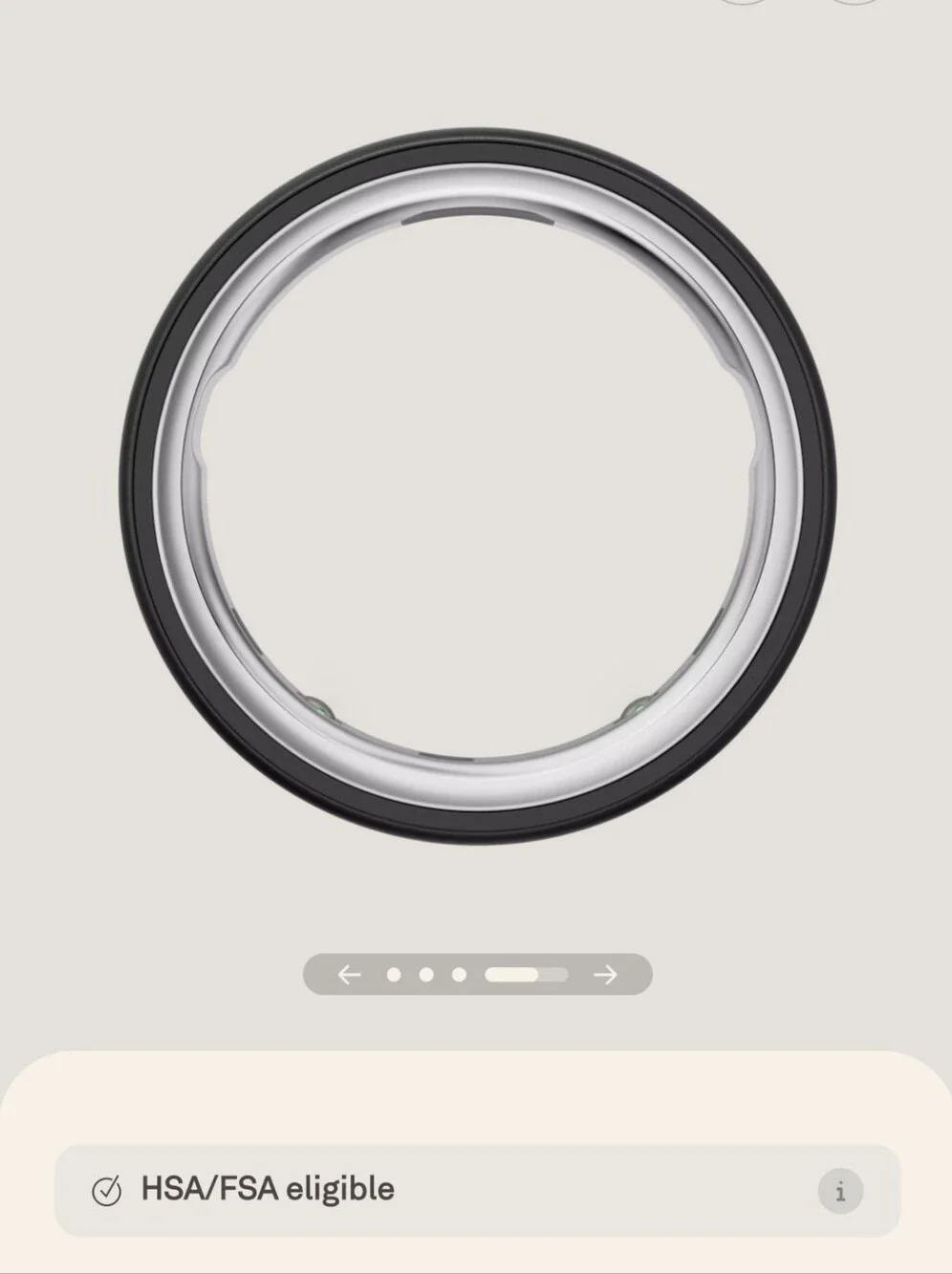 Oura Ring (Black Exterior with Silver Interior)